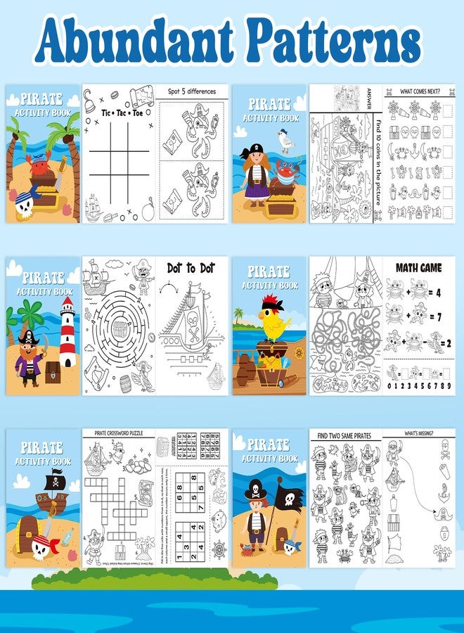 JAPBOR Pirate Activity Coloring Books - 24PCS Mini Pirates Activities Colouring Book Bulk for Kid Party Favor, Summer Nautical Theme Drawing Booklet Goodie Bag Filler, Birthday Class Painting Game - Image 3